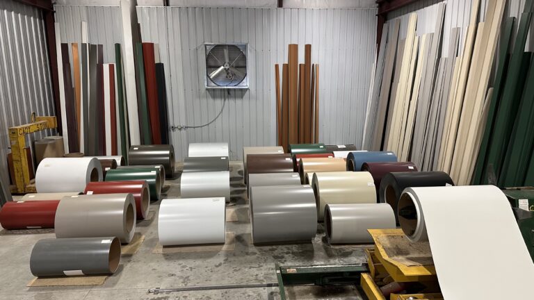 warehouse full of metal panels